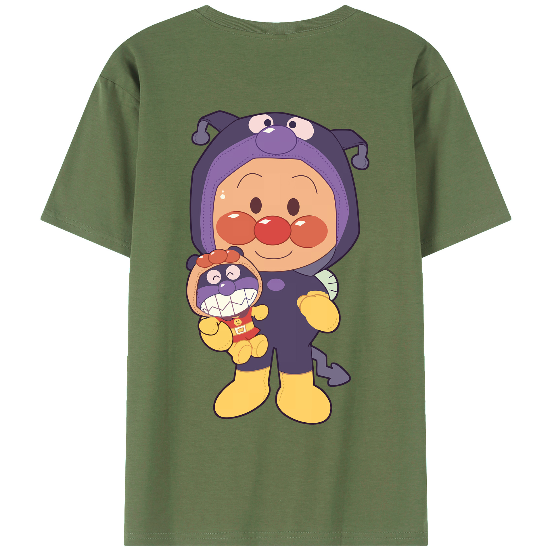 （画像用） アンパンマン Anpanman 綿100％ メンズ半袖Tシャツ（バックプリント） 通気性